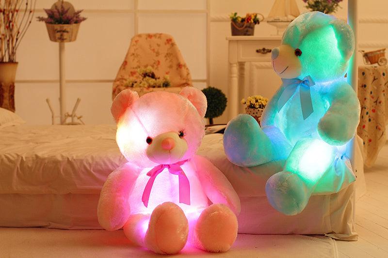 Creative Light Up LED Teddy Bear Stuffed Animals Plush Toy Colorful Glowing Christmas Gift For Kids Pillow.