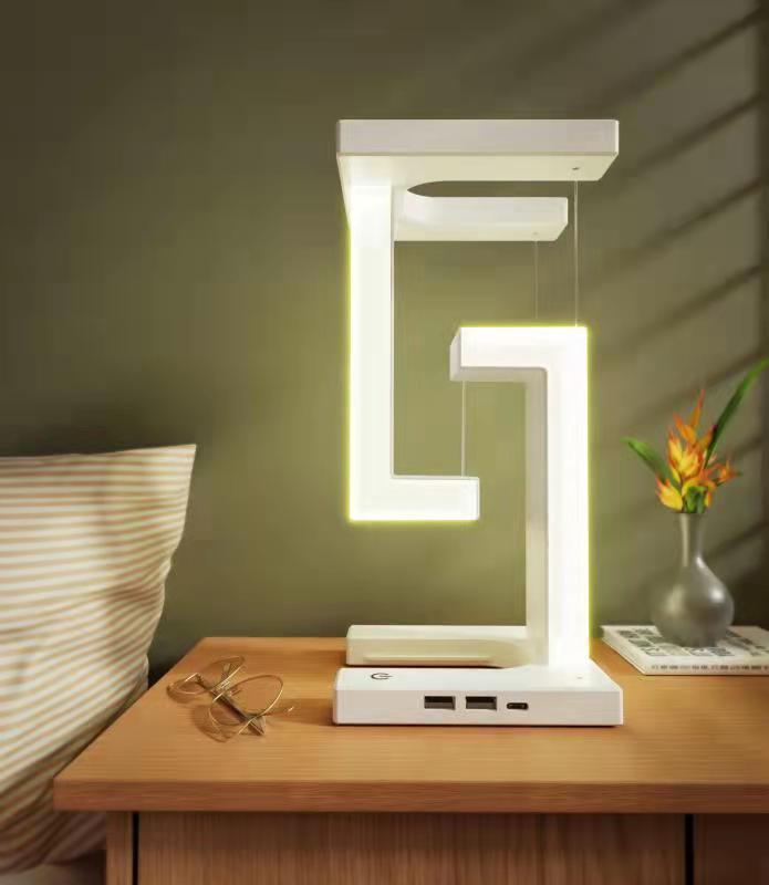 Creative Smartphone Wireless Charging Suspension Table Lamp Balance Lamp Floating For Home Bedroom.