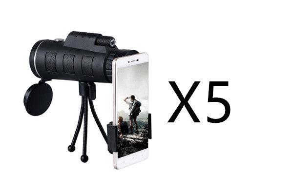 Compatible with Apple, Monocular Telescope Zoom Scope with Compass Phone Clip Tripod.
