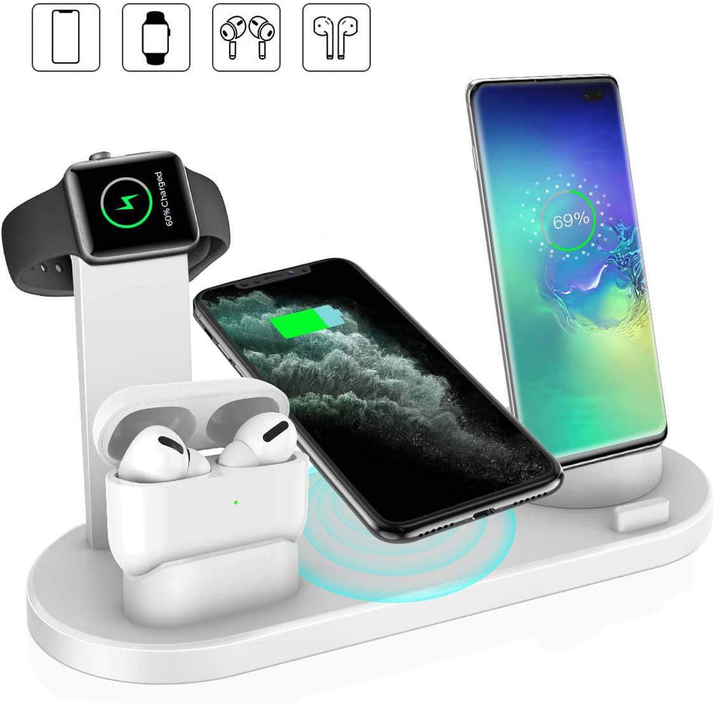 Wireless Charger 4 In 1 Charging Station For AppleIWatch Series 8 7 I-Phone 15 14 13 12 Pro Airpods Pro 3 2 Charging Stand Dock.