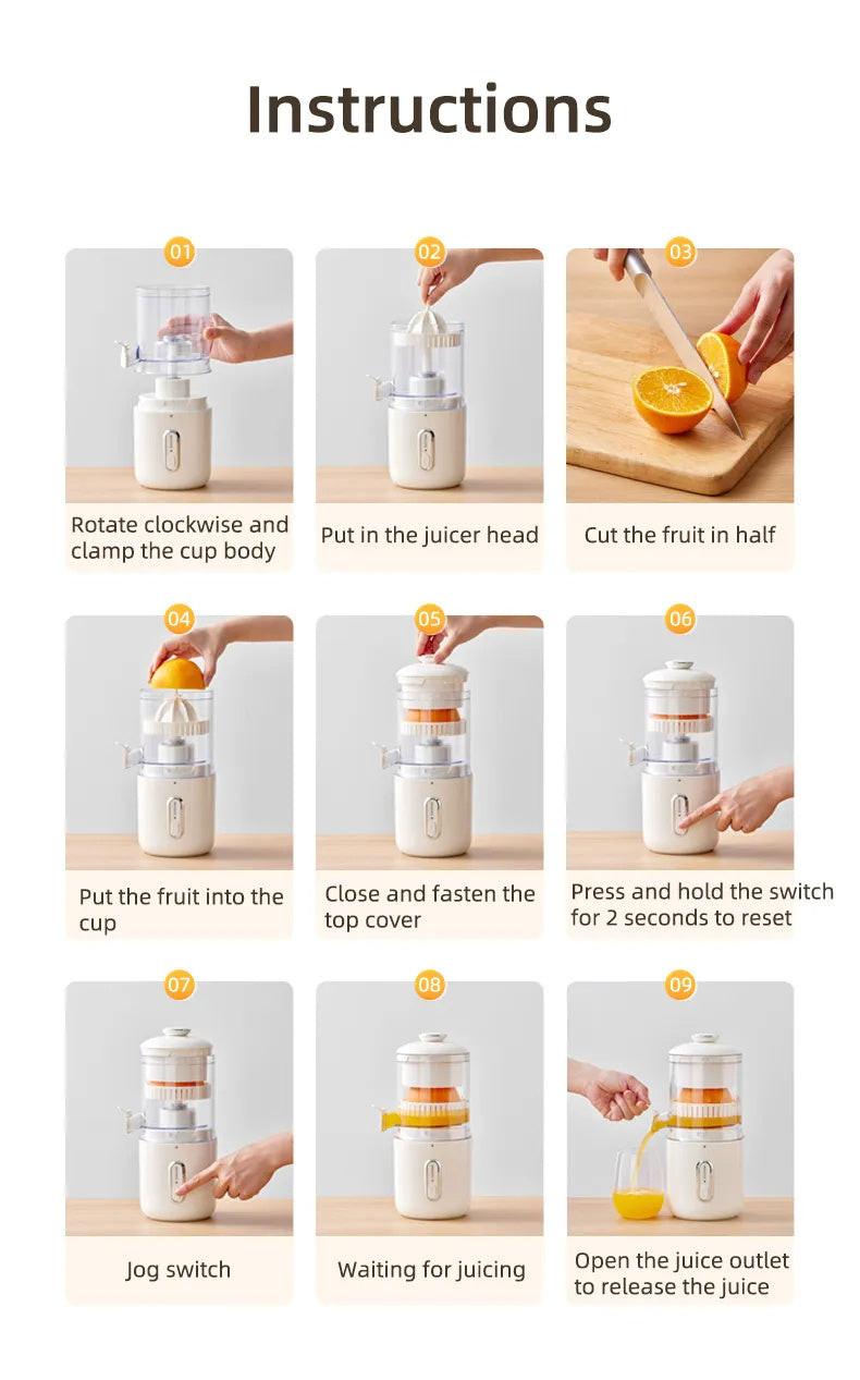 Multifunctional Wireless Electric Juicer Steel Orange Lemon Blender USB Portable Mini Fruit Squeezer Pressure Juicer Kitchen.