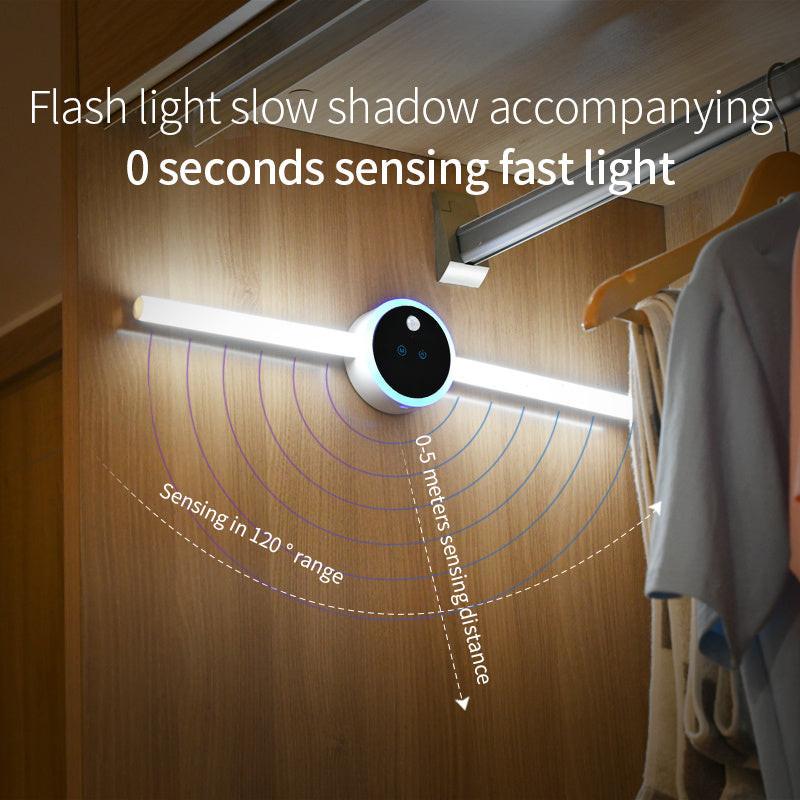 Smart Cabinet Light Clock Timing Sensor Light Removable LED Wardrobe Light Human Body Sensor Light.