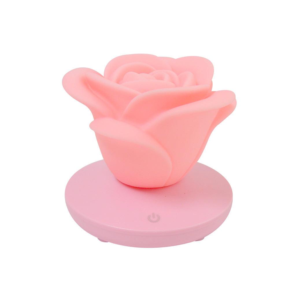 4 Colors Romantic Rose-shape Three Lighting Level Dimming Touch Night Light Valentine's Day Night Light.