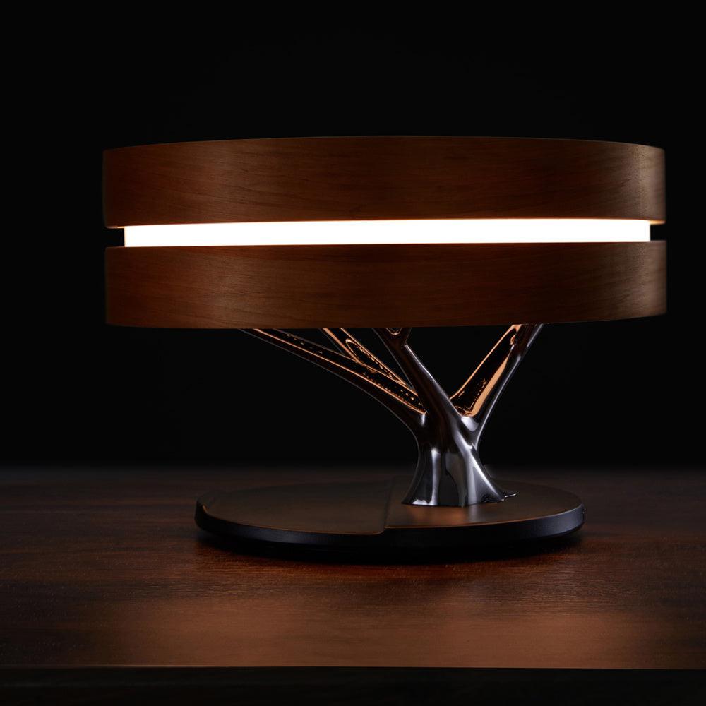 Round Intelligent Music Bluetooth Speaker Bed Lamp WiFi Circle Tree Of Led Light Wireless Charging For Living Room.