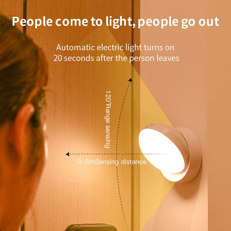 Rotating Human Body Sensor Light Corridor Garage Light Wardrobe Light Motion Sensor Night Light.