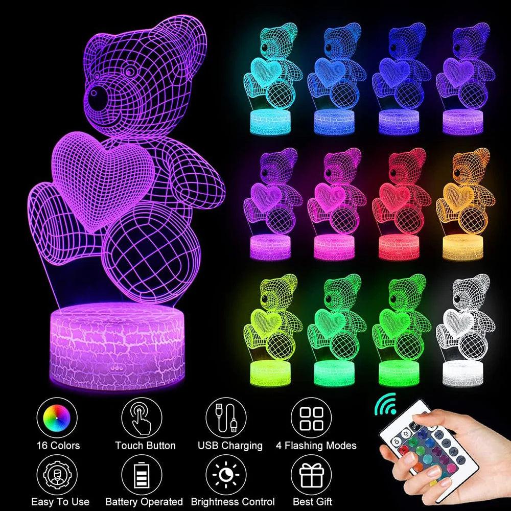 3D Lamp Acrylic USB LED Night Lights Neon Sign Lamp Xmas Christmas Decorations For Home Bedroom Birthday Decor Valentines Day Gifts.
