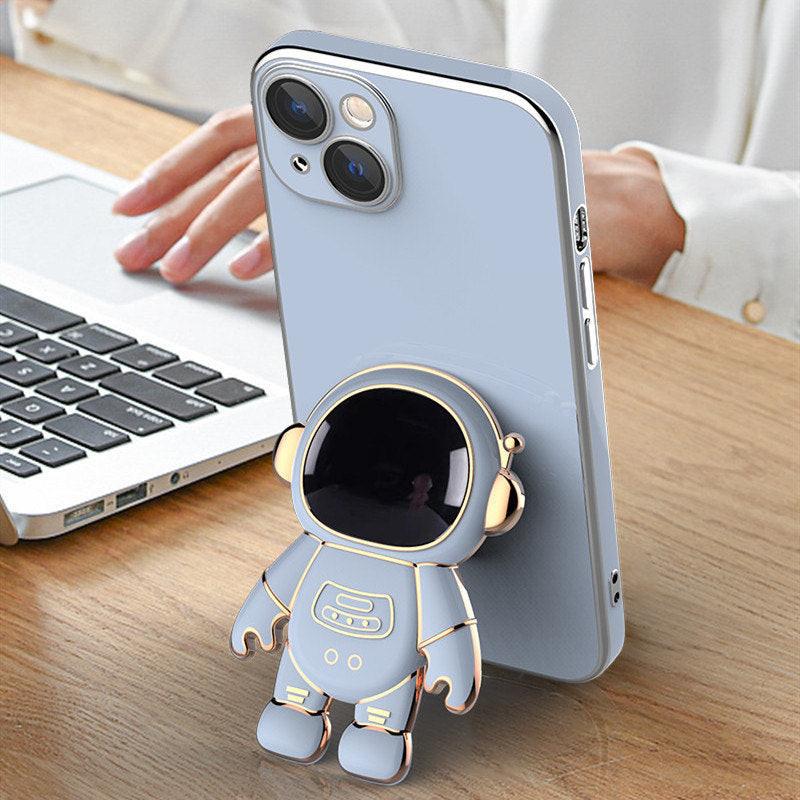 3D Astronaut Phone Case Anti-Drop Electroplating Bracket.