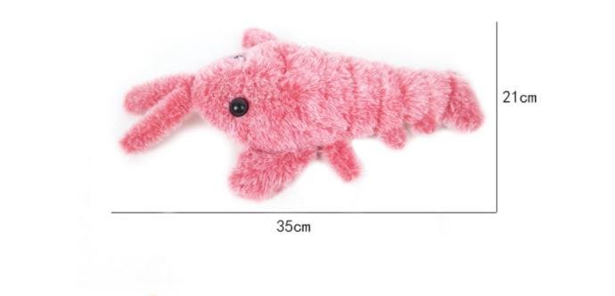 Pet Toys Electric Jumping Shrimp USB Charging Simulation Lobster Funny Cat Plush Pets Toy.