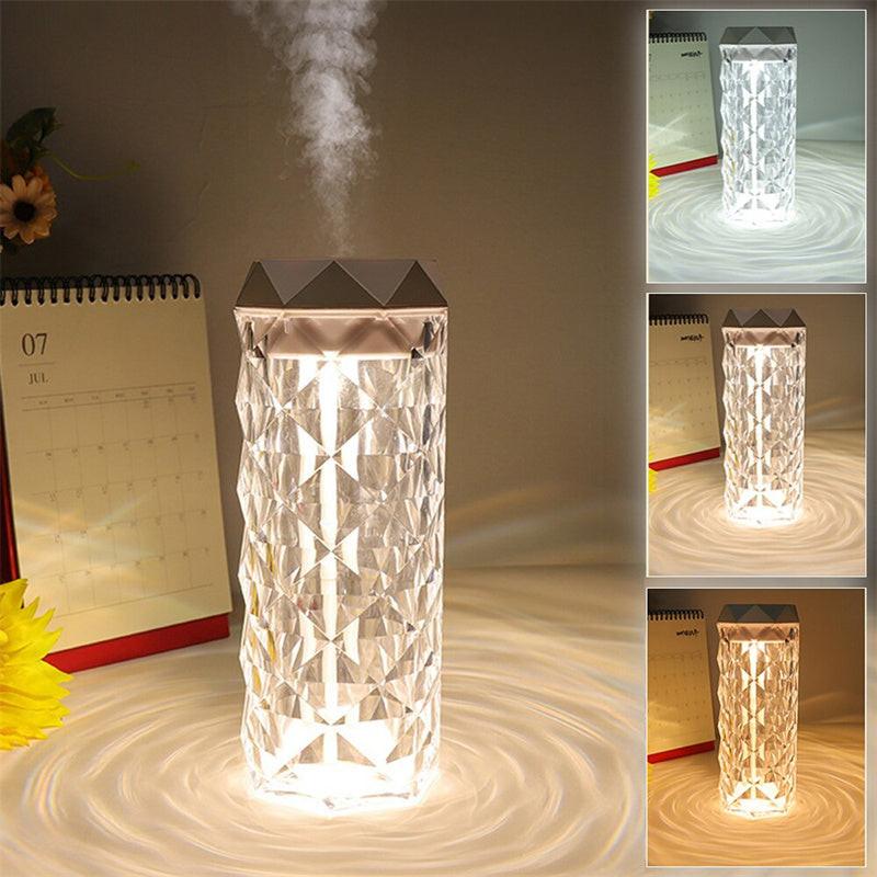 Crystal Lamp Air Humidifier Color Night Light Touch Lamp With Cool Mist Maker Fogger LED Atmosphere Room Decoration Home Decor Lights.
