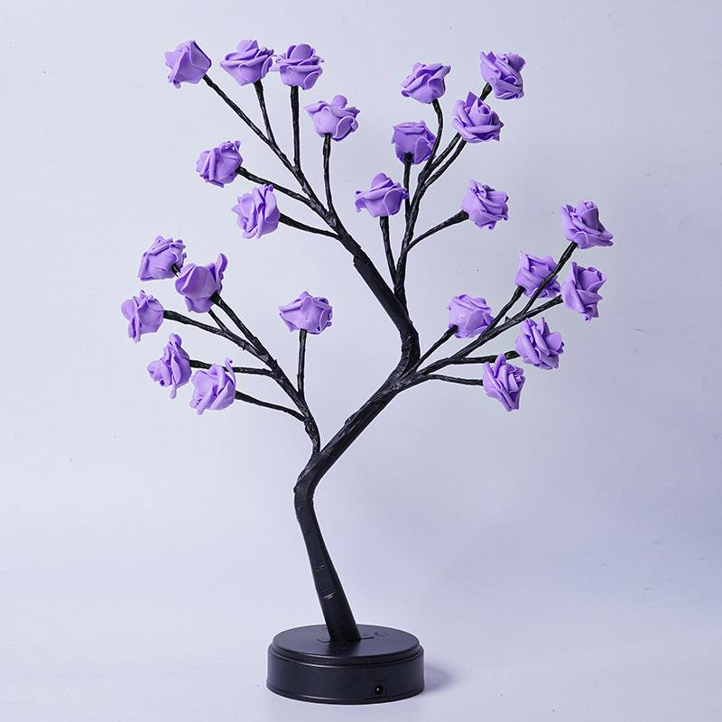 Table Lamp Flower Tree Rose Lamps Fairy Desk Night Lights USB Operated Gifts For Wedding Valentine Christmas Decoration.