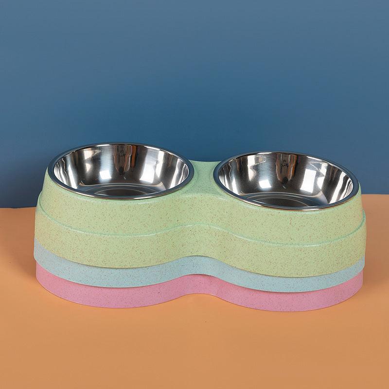 Double Pet Bowls Dog Food Water Feeder Stainless Steel Pet Drinking Dish Feeder Cat Puppy Feeding Supplies Small Dog Accessories.