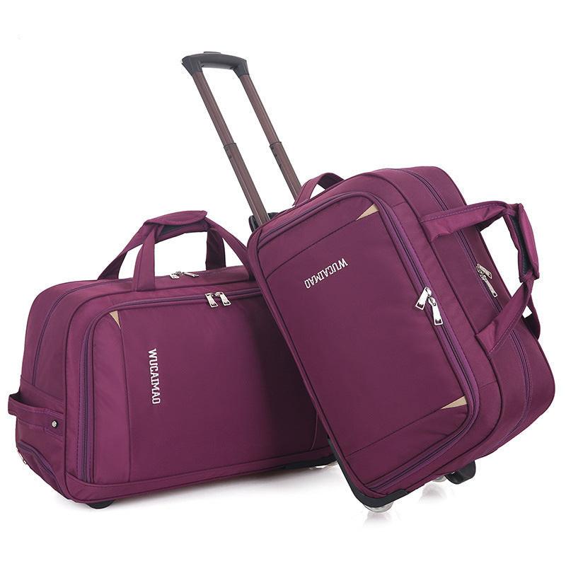 Oxford Cloth Trolley Bag Leisure Travel Folding Luggage.