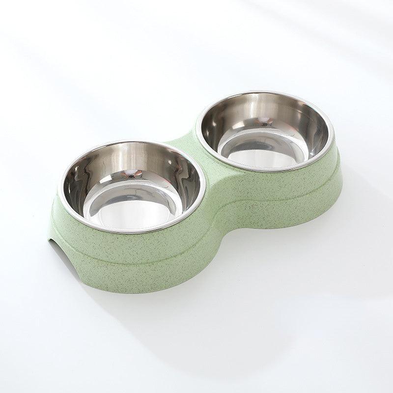 Double Pet Bowls Dog Food Water Feeder Stainless Steel Pet Drinking Dish Feeder Cat Puppy Feeding Supplies Small Dog Accessories.