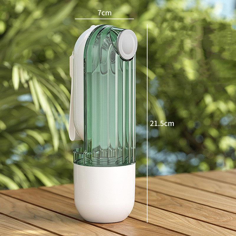 2 In 1 Pet Water Cup Segment Design Green Dog Walking Portable Drinking Cup Dog Feeding Supplies Pet Supplies Dog Walking Water Feeder Pets Products.
