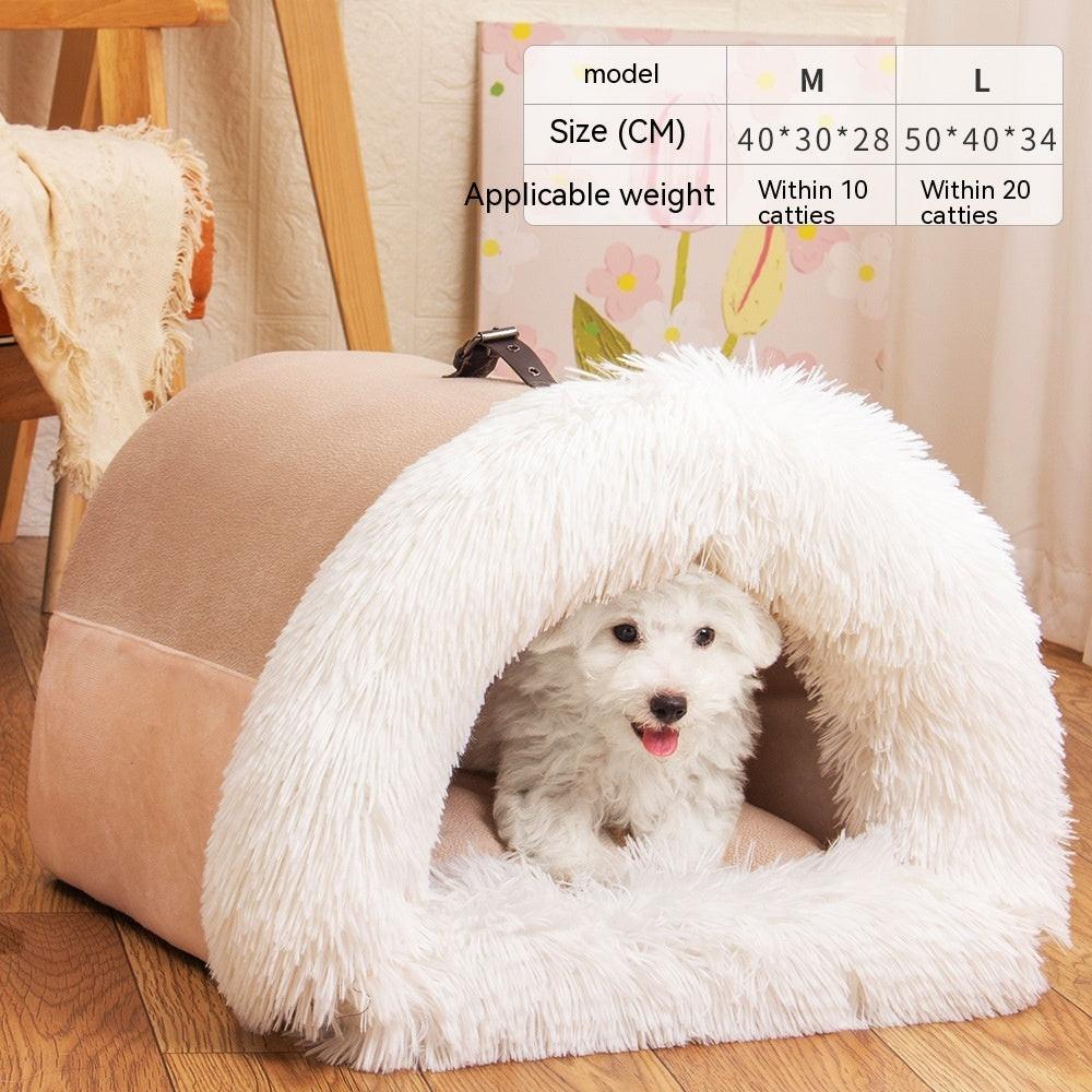 New Splice Portable Pet Nest Portable Autumn And Winter Warm Dog Nest Moisture-proof Long Fur Cat Nest Cross Border Pet Nest.