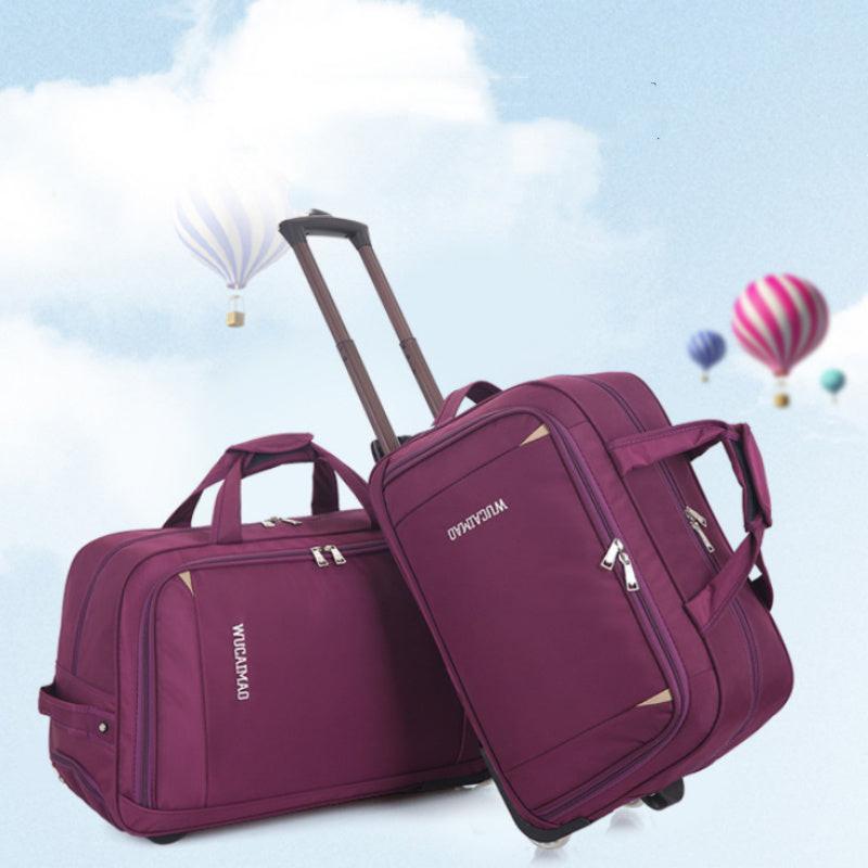 Oxford Cloth Trolley Bag Leisure Travel Folding Luggage.