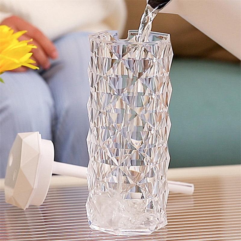 Crystal Lamp Air Humidifier Color Night Light Touch Lamp With Cool Mist Maker Fogger LED Atmosphere Room Decoration Home Decor Lights.