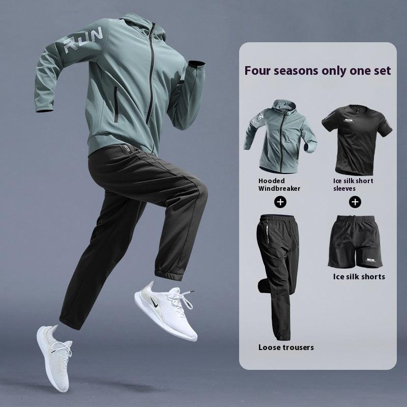 Running Sports Suit Men's Fitness Leisure Speed Training Wear.