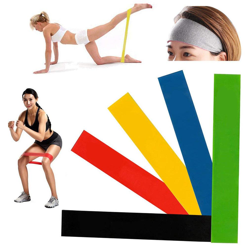 5 Level Resistance Rubber Bands Yoga Training Elastic Bands.
