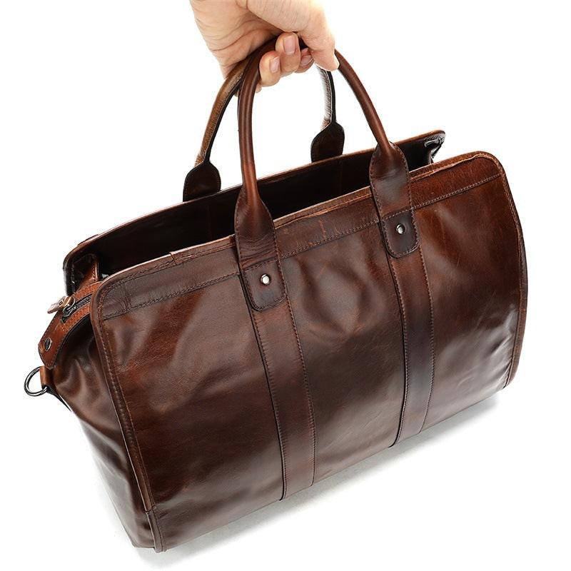 First Layer Cowhide Retro Large-capacity Travel Bag.