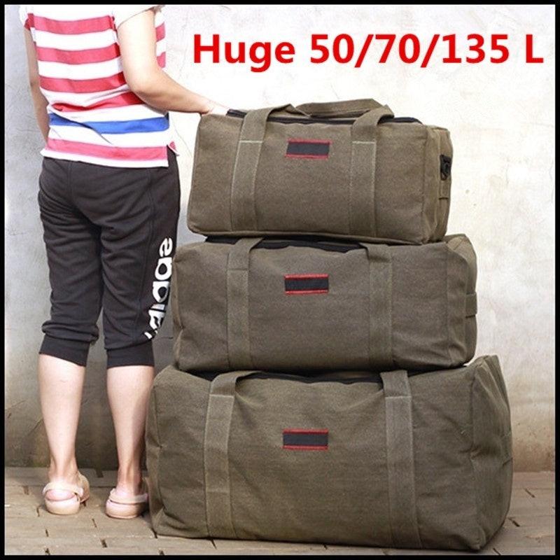Large Capacity Canvas Hand Luggage Bag Travel Bag Men's Moving Big Bag.