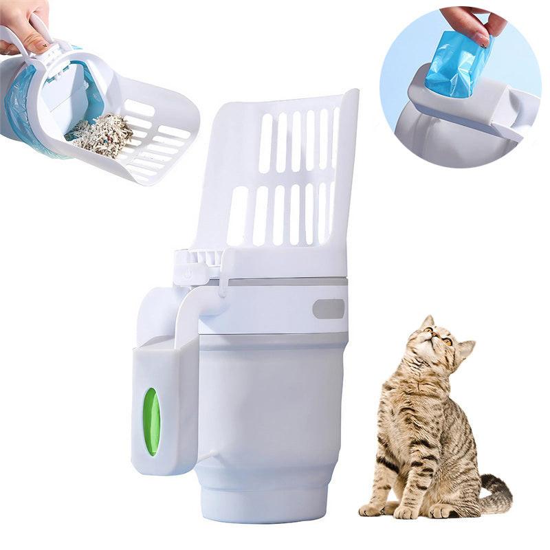 Upgrade Widen Cat Litter Shovel Scoop With Refill Bags Large Cat Litter Box Self Cleaning Cat Waste Bin System Pet Supplies Pet Products.
