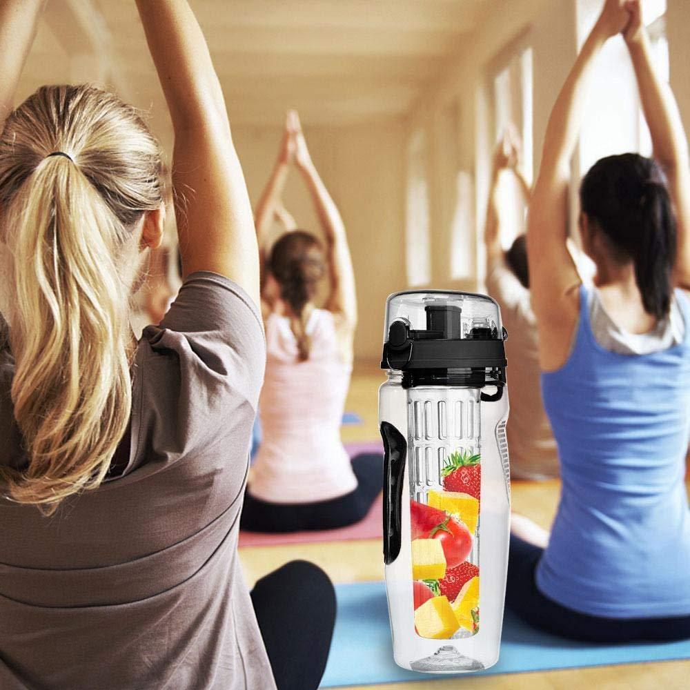 32Oz Fruit Infusing Infuser Water Bottle Water Fruit Bottle BPA Free Plastic Sport Fruit Infuser Water Bottles With Infuser Juice Shaker Drink Bottle Of Water.