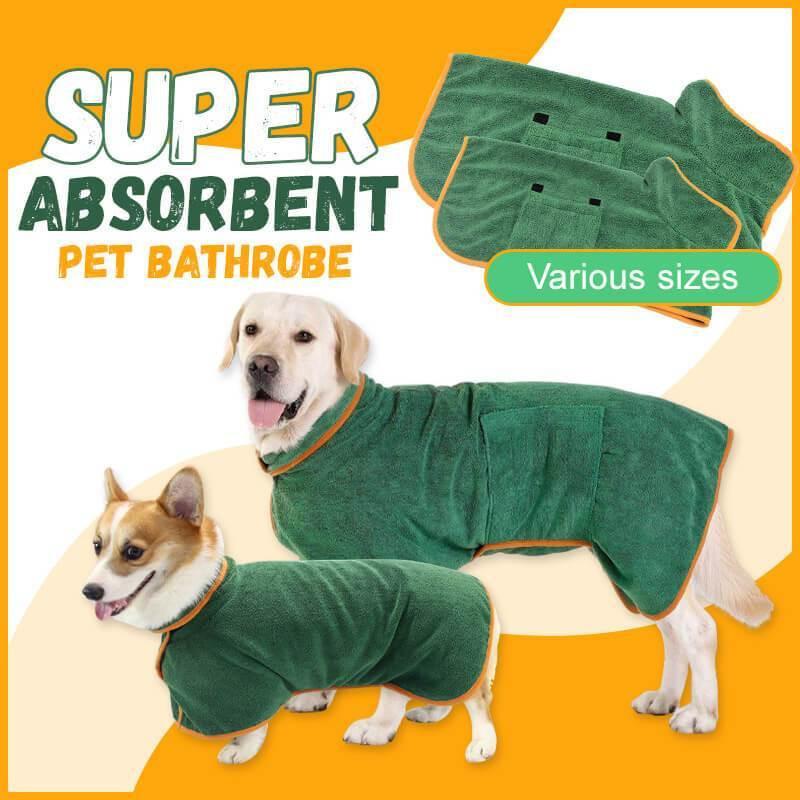 Absorbent Pet Bathrobe With Waist-wrapped Microfiber.