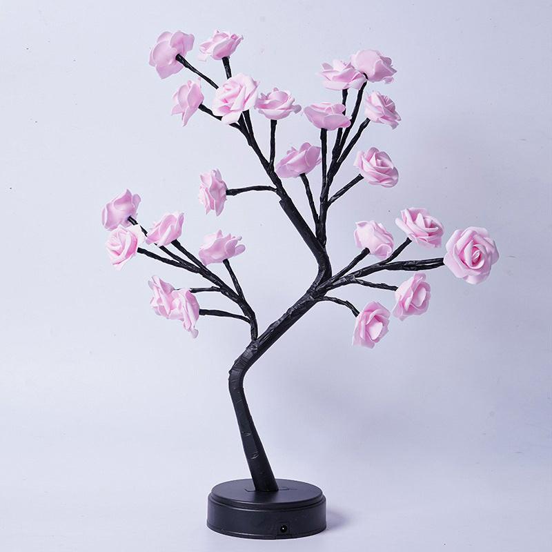 Table Lamp Flower Tree Rose Lamps Fairy Desk Night Lights USB Operated Gifts For Wedding Valentine Christmas Decoration.