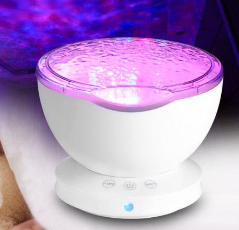 Ocean Wave Projector LED Night Light Remote Control TF Cards Music Player Speaker Aurora Projection.