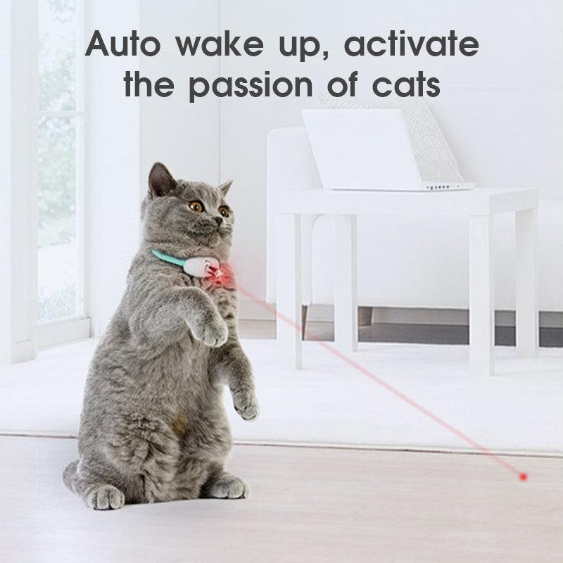 Automatic Cat Toy Smart Laser Teasing Cat Collar Electric USB Charging Kitten Amusing Toys Interactive Training Pet Items.