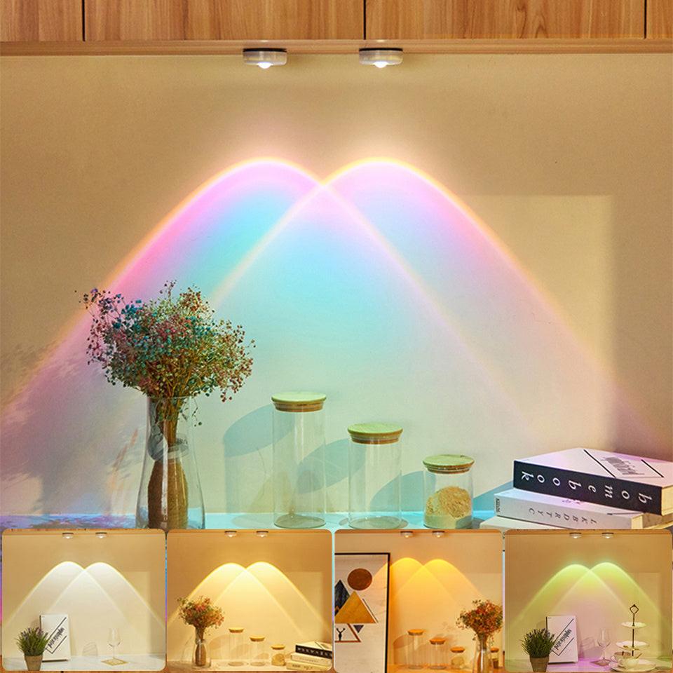 Led Lights Wireless Closet Kitchen Lights Under Furniture Battery Powered Sunset Nightlight Wall Lamp Bedroom Decoration Cabinet.