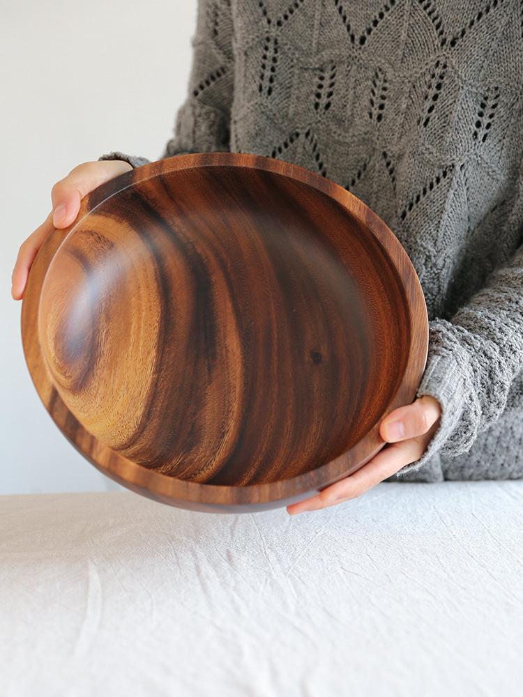 Kitchen Natural Wooden Bowl Household Fruit Bowl Salad Bowl For Home Restaurant Food Container Wooden Utensils Note The Size Hot.