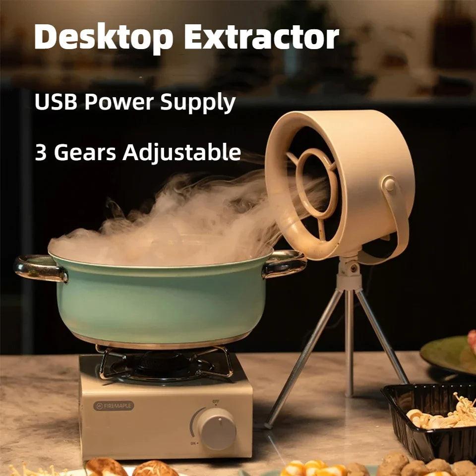 2024 New Portable Desktop Exhaust Fan Small Kitchen Hood Extractor Barbecue USB Charging Desktop Range Hoods Mini Suction Cooker Hood Kitchen Gadgets.