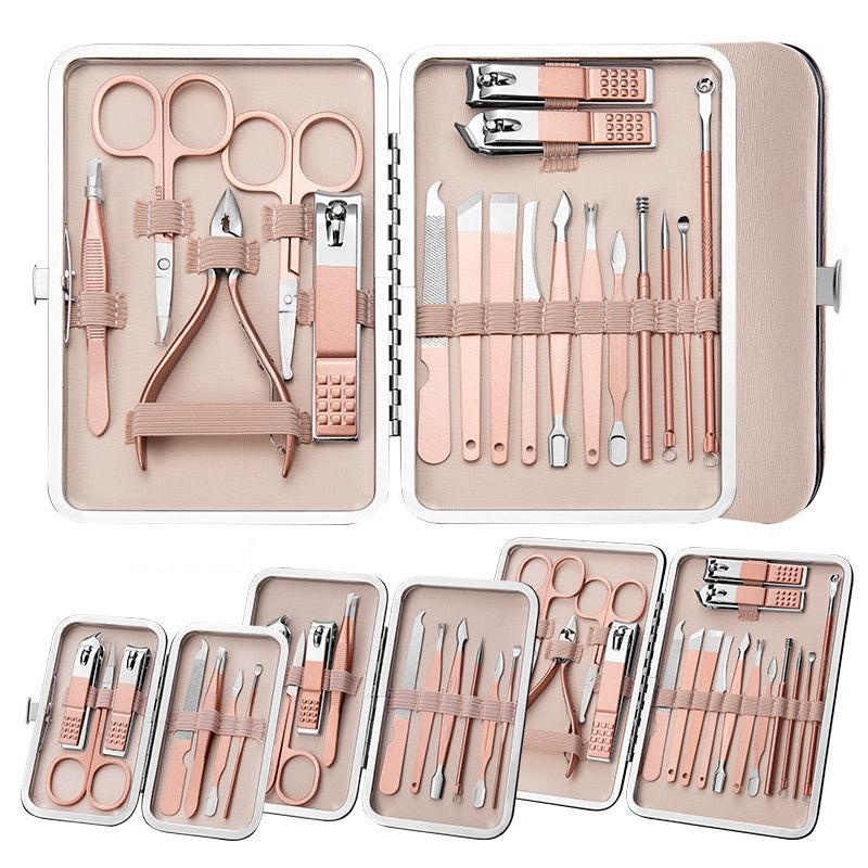 Professional Scissors Nail Clippers Set Ear Spoon Dead Skin Pliers Nail Cutting Pliers Pedicure Knife Nail Groove Trimmers.