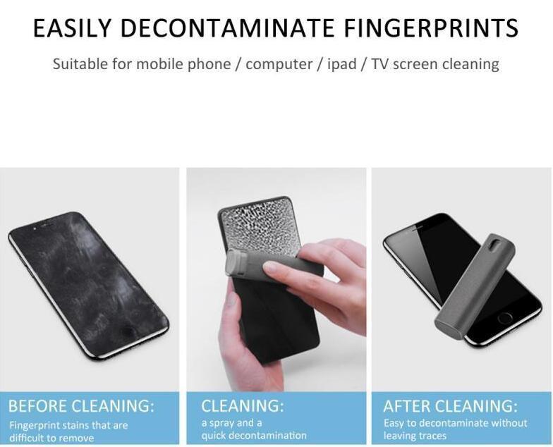 2 In 1 Phone Computer Screen Cleaner Kit For Screen Dust Removal Microfiber Cloth Set.