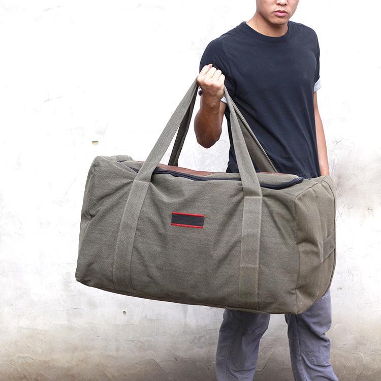 Large Capacity Canvas Hand Luggage Bag Travel Bag Men's Moving Big Bag.