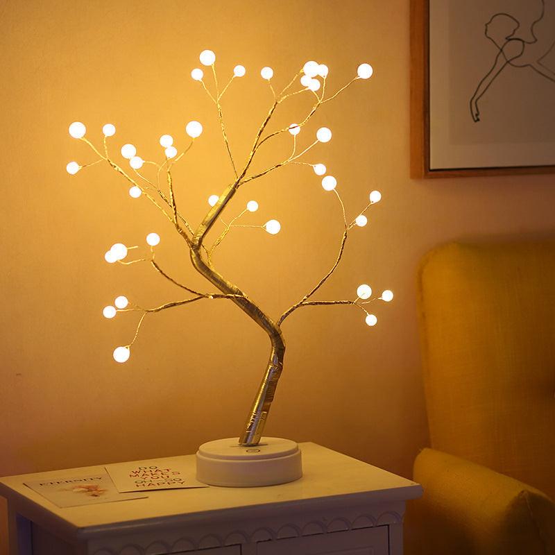 Tree Light Touch Switch Pearl Star Night Light.