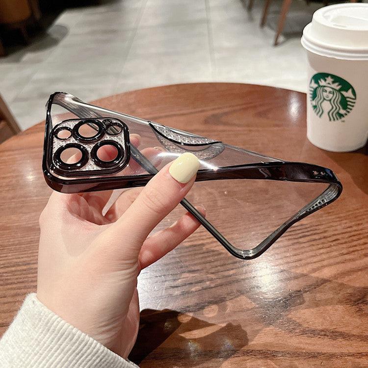 Electroplating Soft Diamond Ring Phone Case Drill Leakage Standard Mobile Phone Case Lens Film.