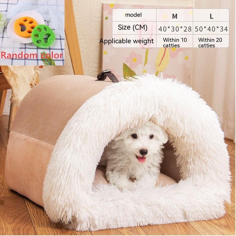 New Splice Portable Pet Nest Portable Autumn And Winter Warm Dog Nest Moisture-proof Long Fur Cat Nest Cross Border Pet Nest.