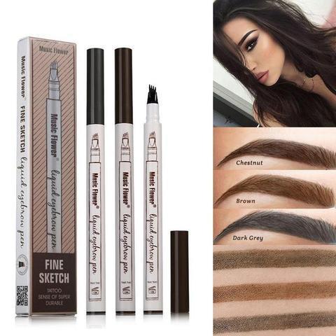Waterproof Natural Eyebrow Pen Four-claw Eye Brow Tint Fork Tip Eyebrow Tattoo Pencil.