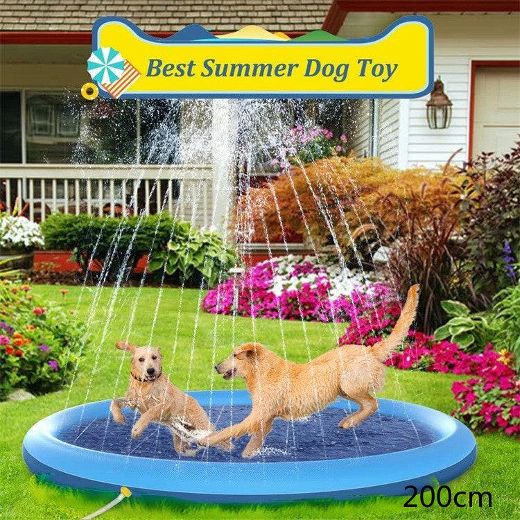 Non-Slip Splash Pad For Kids And Pet Dog Pool Summer Outdoor Water Toys Fun Backyard Fountain Play Mat.