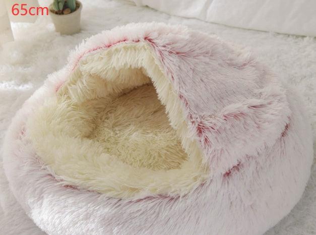 2 In 1 Dog And Cat Bed Pet Winter Bed Round Plush Warm Bed House Soft Long Plush Pets Bed Pet Products.