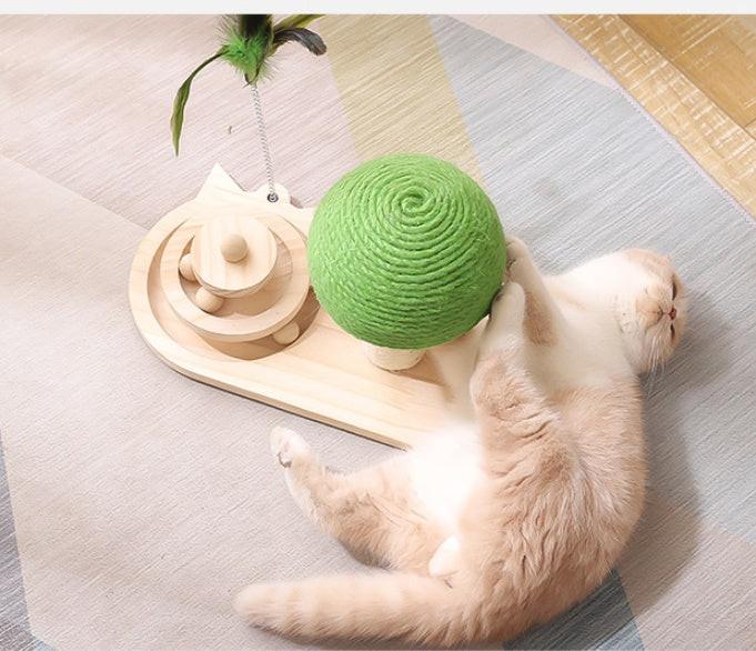 Pet Cat Tree Toys Cat Scratch Post Pet Furniture Scratching Post Cats Claw Scratcher Double Sisal Balls Cat Accessories.