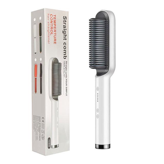 New 2 In 1 Hair Straightener Hot Comb Negative Ion Curling Tong Dual-purpose Electric Hair Brush.