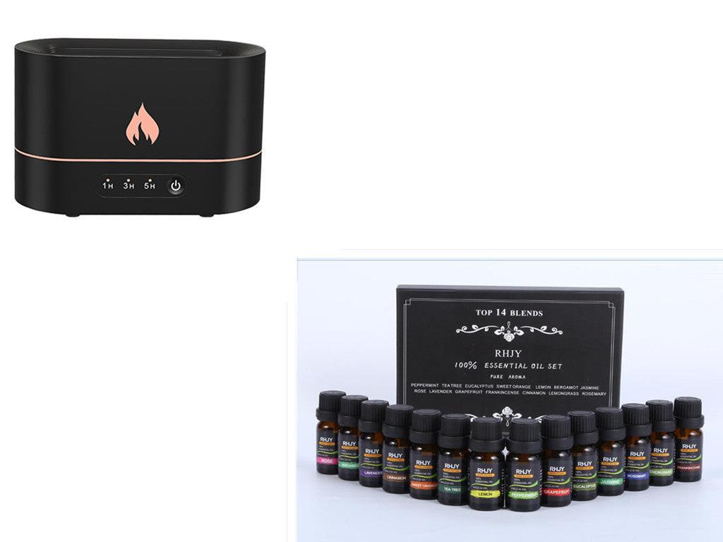 Siming Flame Aromatherapy Machine Home Bedroom Silent Atmosphere Light Humidifier Flame Diffuser Home Decor.