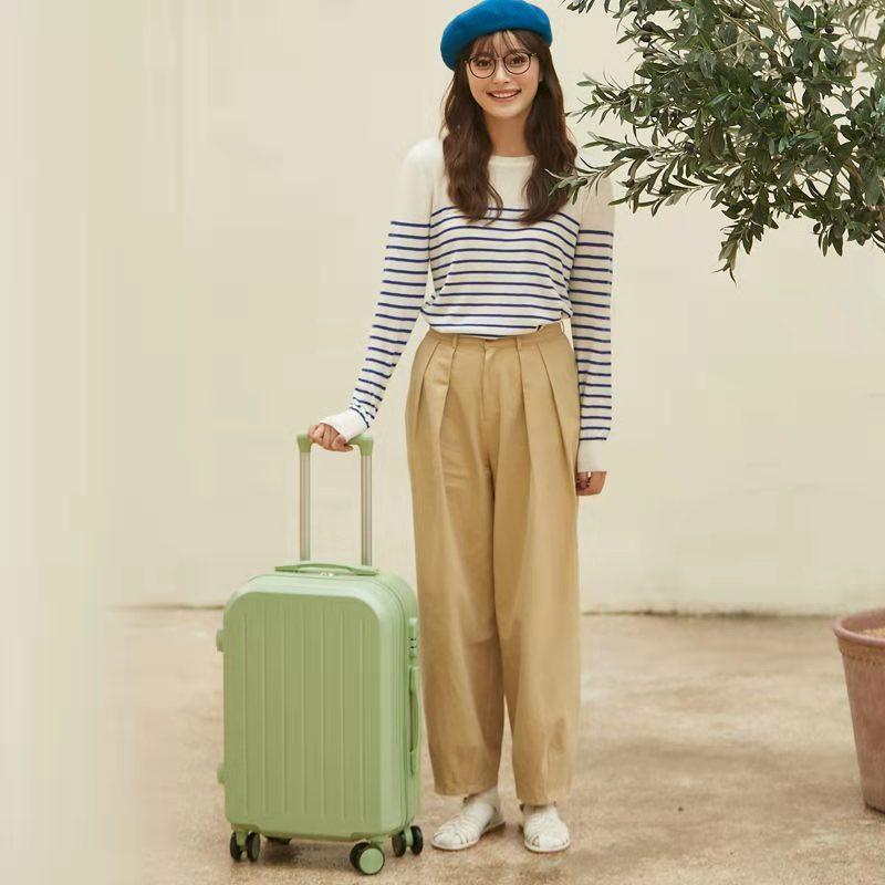 Luggage Female Student Trolley Case Travel Password Suitcase Male Candy Color Leather Case Suitcase Set.