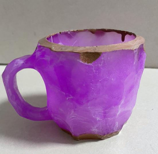 400ml Resin Mineral Crystal Coffee Mugs With Handles Elegant Fake Mineral Crystal Cup For Workplace Home Decor Christmas Gift Kitchen Gadgets.