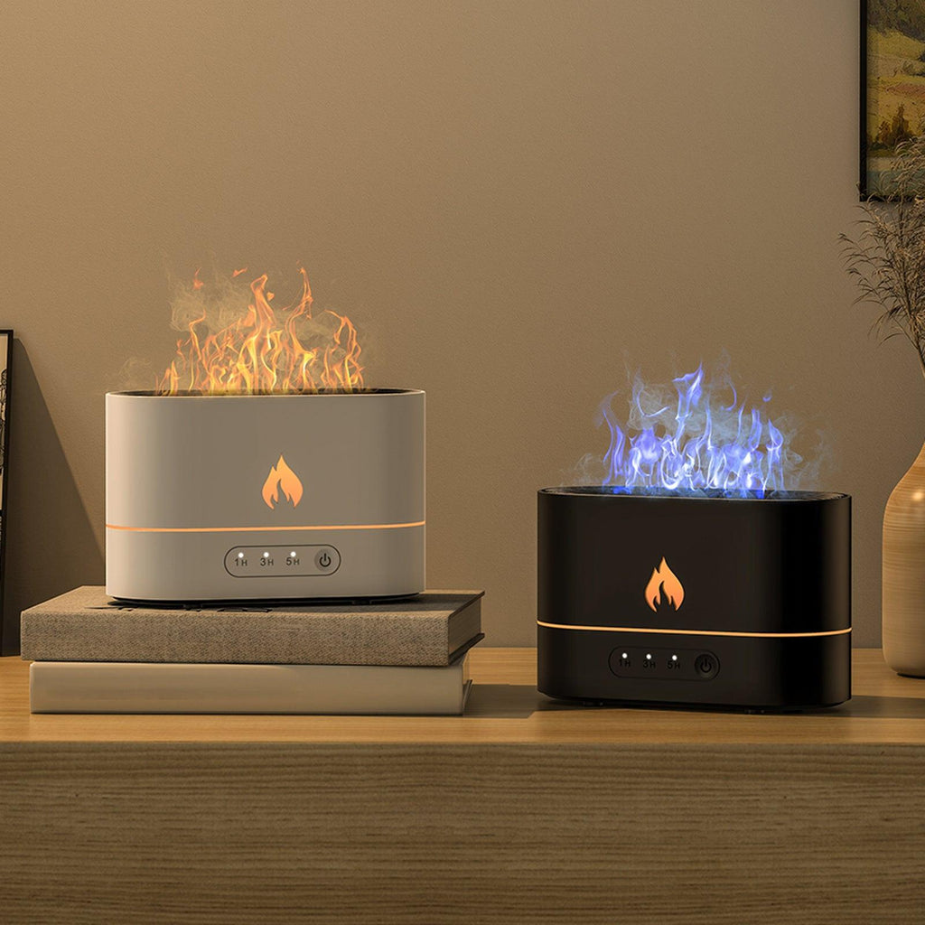 Siming Flame Aromatherapy Machine Home Bedroom Silent Atmosphere Light Humidifier Flame Diffuser Home Decor.