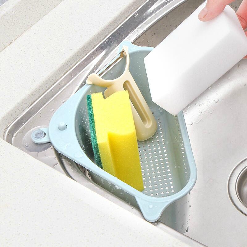 Kitchen Sink Multi-function Triangle Storage Rack Multi-purpose Dishwashing Sponge Drain Rack Storage Rack.